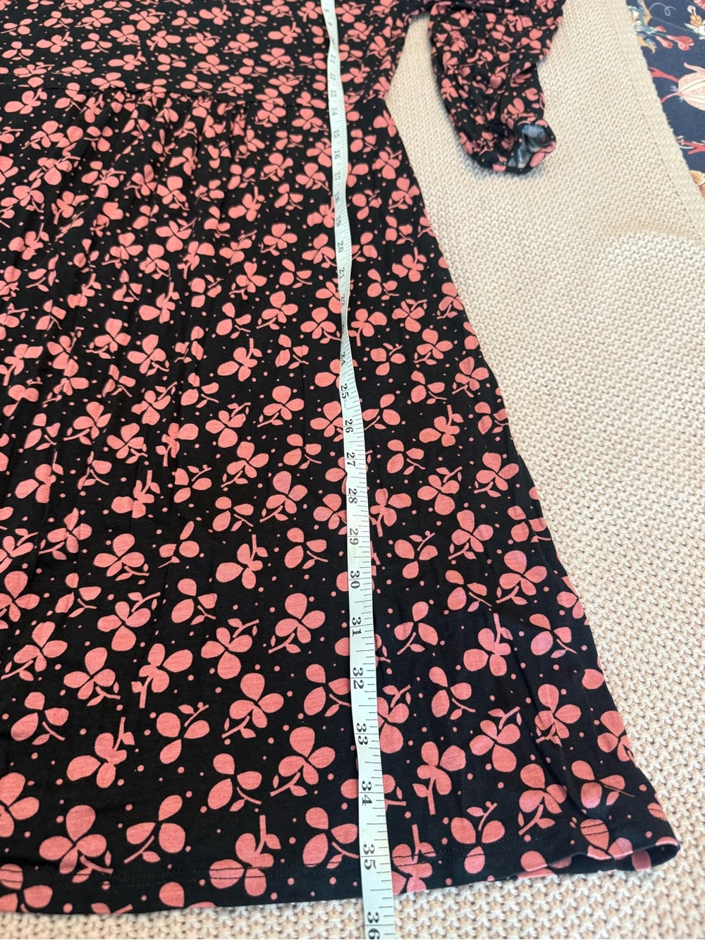 NWT Boden Hattie Jersey Knit Swing Black Dress with Pink Floral Print size 4 - Picture 9 of 10